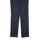 DICKIES Womens Regular Fit Navy Blue Cotton Blend Straight Leg Trousers W28 L32