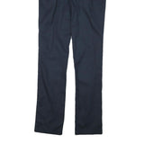 DICKIES Womens Regular Fit Navy Blue Cotton Blend Straight Leg Trousers W28 L32