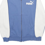 PUMA Mens Blue & White Zip Up Jacket S Polyester Blend Track Casual Sportswear