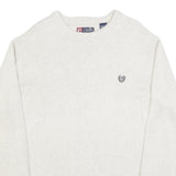 CHAPS Mens White Plain Cotton Blend Jumper Crew Neck Basic Knit XL Casual Layer