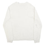 CHAPS Mens White Plain Cotton Blend Jumper Crew Neck Basic Knit XL Casual Layer