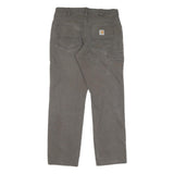 CARHARTT Mens Relaxed Fit Cotton Jeans Brown Straight Zip W33 L32 Workwear