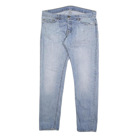 CARHARTT Mens Jeans Blue Regular Straight Denim Light W34 L32 Button Closure
