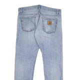 CARHARTT Mens Jeans Blue Regular Straight Denim Light W34 L32 Button Closure