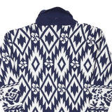 WORTHINGTON Mens Blue & White Patterned Pullover Jumper Turtle Neck M Acrylic