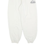 ADIDAS Womens Joggers White S W26 L26 Cotton Blend Logo Elastic Waist