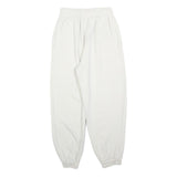 ADIDAS Womens Joggers White S W26 L26 Cotton Blend Logo Elastic Waist