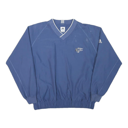 ADIDAS Mens Blue V-Neck Sweatshirt M Polyester Blend Sportswear