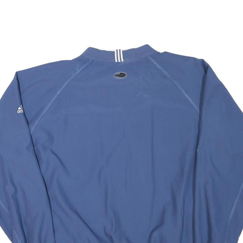 ADIDAS Mens Blue V-Neck Sweatshirt M Polyester Blend Sportswear