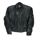 Protech Motorcycle Leather Jacket - Medium Black Leather