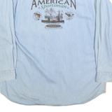 WOOLRICH Mens Beige & Blue Cotton Blend Shirt XL North American Sportsman