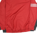 ADIDAS Mens Red & Grey V-Neck XL Sweatshirt Lightweight Long Sleeve Sportswear