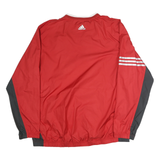 ADIDAS Mens Red & Grey V-Neck XL Sweatshirt Lightweight Long Sleeve Sportswear