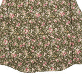 LAUREN RALPH LAUREN Womens Green Floral Shirt L Elegant Cotton Blend Button