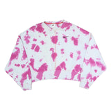 NIKE Womens White & Pink Tie Dye Crew Neck M Sweatshirt Cotton Blend Casual