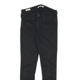 LEVI'S Womens 711 Slim Black Denim Jeans Cotton Blend W26 L28 Zip Classic