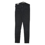 LEVI'S Womens 711 Slim Black Denim Jeans Cotton Blend W26 L28 Zip Classic