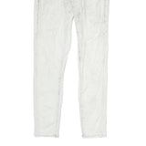 GUESS Womens White Slim Cotton Trousers W28 L28 Zip Casual Stylish