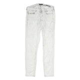 GUESS Womens White Slim Cotton Trousers W28 L28 Zip Casual Stylish