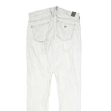 GUESS Womens White Slim Cotton Trousers W28 L28 Zip Casual Stylish