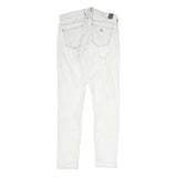 GUESS Womens White Slim Cotton Trousers W28 L28 Zip Casual Stylish