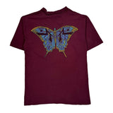 Butterfly Rusty Single Stitch T-Shirt - Medium Burgundy Cotton