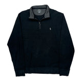 Polo By Ralph Lauren 1/4 Zip - Large Black Cotton