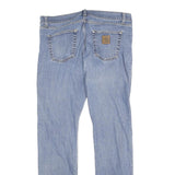 CARHARTT Mens Jeans Blue Regular Straight Denim Light W34 L32 Zip Cotton Blend