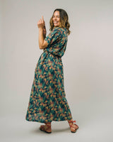 Flower Vichy Long Dress Navy