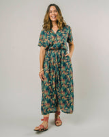 Flower Vichy Long Dress Navy