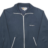CARHARTT Mens Navy Blue Jacket S Jersey Zip Plain Casual Lightweight