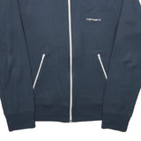 CARHARTT Mens Navy Blue Jacket S Jersey Zip Plain Casual Lightweight