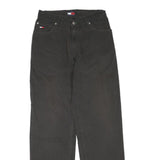 TOMMY JEANS Womens Regular Fit Black Denim Cotton Blend W30 L32 Classic Zip