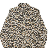 ZARA Womens Beige & Brown Leopard Print Shirt Long Sleeve Collared XS Animal