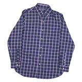 CHAPS Mens Blue & Purple Checked Shirt S Button-Down Collar Cotton Blend