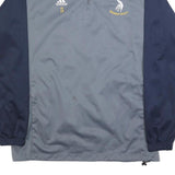 ADIDAS Mens Grey & Navy Basketball Jacket M Polyester Zip Classic Sport