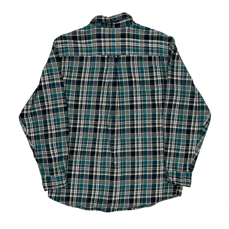 Red Head Checked Flannel Shirt - Large Multicoloured Cotton