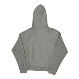 Vintage Champion Spellout Hoodie - Medium Grey Cotton