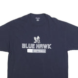 CHAMPION Mens Navy Blue Blue Hawk Softball Classic T-Shirt 2XL Crew Neck Short
