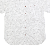 LEVI'S Mens White & Grey Floral Print Cotton Blend Shirt M Summer Casual