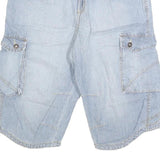 BIAGGINI Mens Light Blue Cargo Denim Shorts M W32 Casual Summer Wear