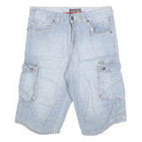 BIAGGINI Mens Light Blue Cargo Denim Shorts M W32 Casual Summer Wear