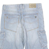 BIAGGINI Mens Light Blue Cargo Denim Shorts M W32 Casual Summer Wear