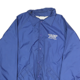 PORT & COMPANY Mens Blue Button Jacket XL Nylon Plain Lightweight Casual