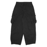 Black Womens Relaxed Cargo Cotton Blend Trousers W28 L25 Casual Wear