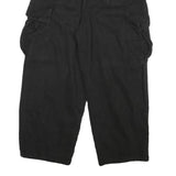 Black Womens Relaxed Cargo Cotton Blend Trousers W28 L25 Casual Wear