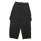 Black Womens Relaxed Cargo Cotton Blend Trousers W28 L25 Casual Wear