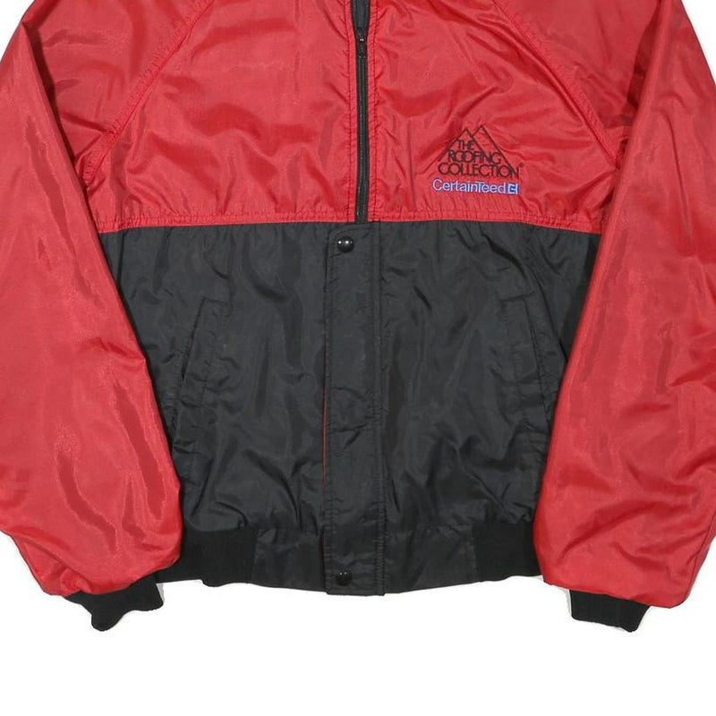 K PRODUCTS Womens Red & Black Zip Jacket L Polyester Blend Colourblock The