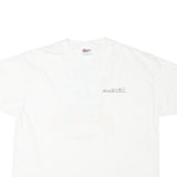 HANES Mens White Cotton Blend Graphic T-Shirt XL Crew Neck Short Sleeve Gilroy