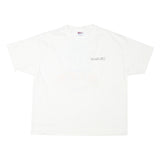 HANES Mens White Cotton Blend Graphic T-Shirt XL Crew Neck Short Sleeve Gilroy